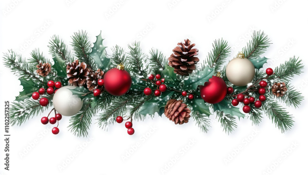 Christmas Branches Border with Christmas Decorations on Transparent Background
Christmas Branches Border with Christmas Decorations on Transparent Background