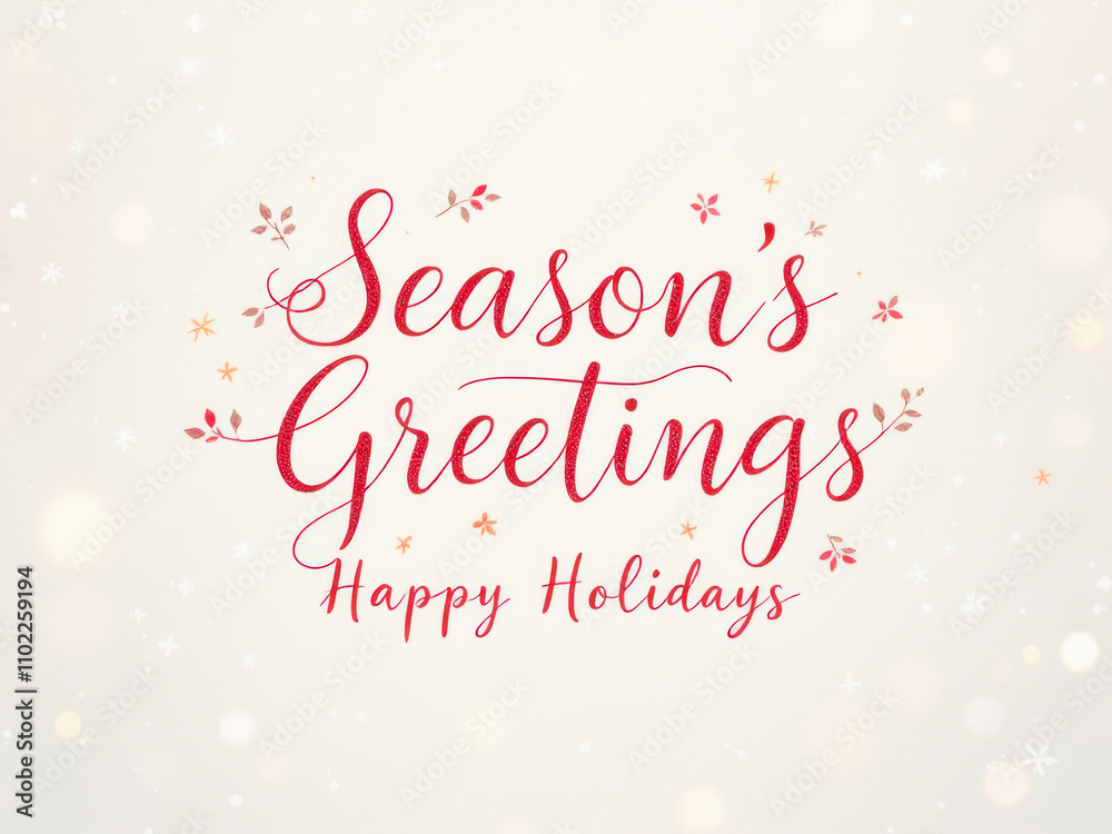 Season's greetings with happy holidays wishes on festive background Season's greetings with happy holidays wishes on festive background