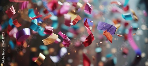 Vibrant confetti cascades at a joyous new year celebration filled with music and dance