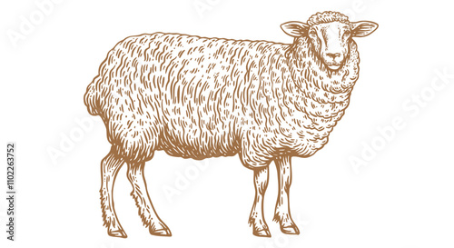 Sheep, lamb, mutton. Vintage retro print, black white sheep drawing, sketch ink pencil draw, engrave old school style. Sketch artwork silhouette head sheep. Head sheep, lamb. Vector Illustration