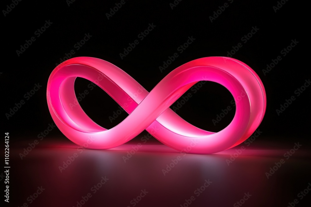 Lemniscate - Eternal Bright Pink Glowing Infinity Sign in Abstract Design Lemniscate - Eternal Bright Pink Glowing Infinity Sign in Abstract Design