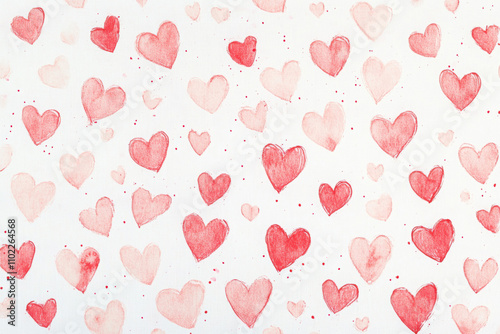 Abstract watercolor heart background. Concept love, valentine day greeting card.

