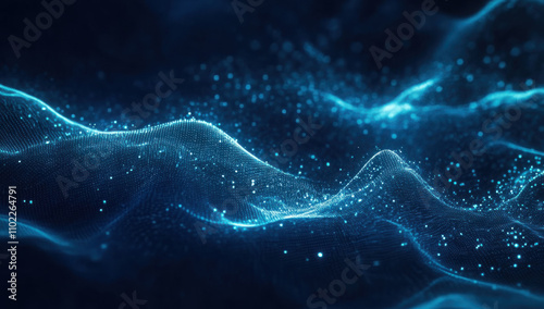 Abstract bright glitter blue background out of focus.3 d render.
