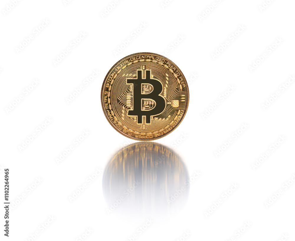 Bitcoin isolated on white background. Bitcoin coin.