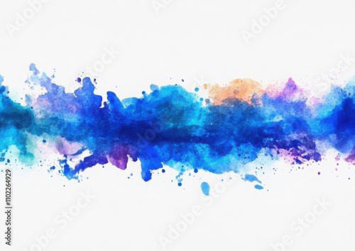 Artistic blue watercolor splash effect template
