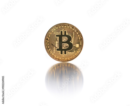 Obraz na płótnie Bitcoin isolated on white background. Bitcoin coin. w salonie