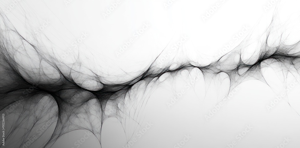 Obraz premium Abstract Black Weblike Formation On White Background