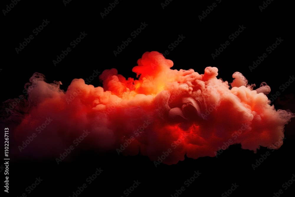 A red cloud of smoke is floating in the air A red cloud of smoke is floating in the air