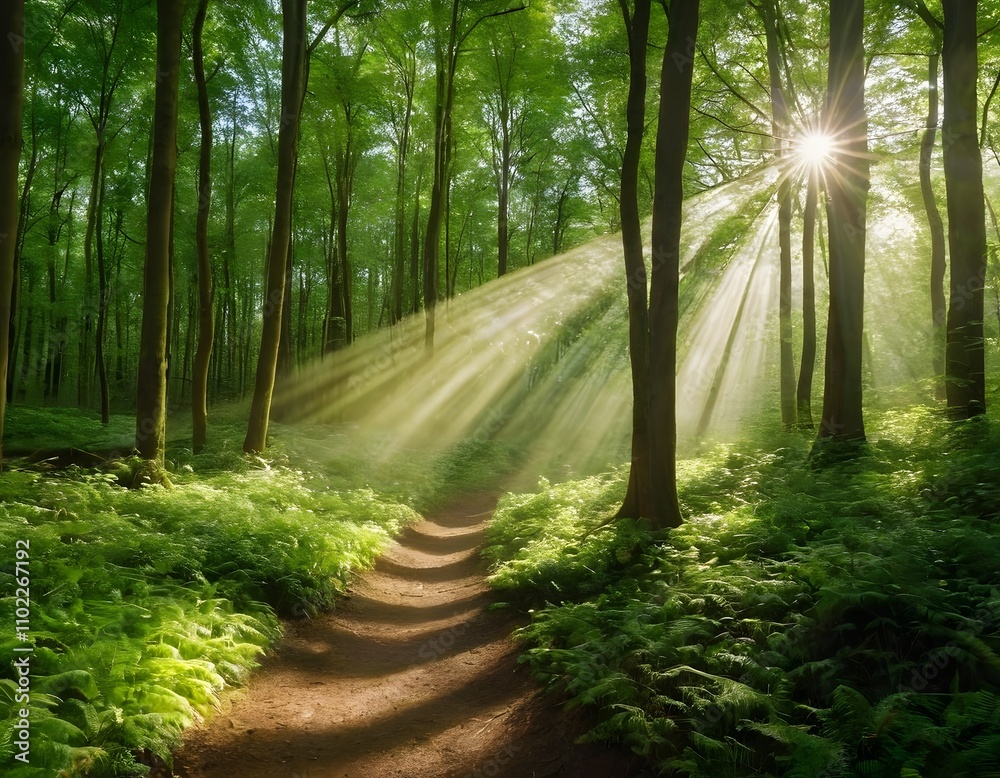 Obraz premium footpath in the forest