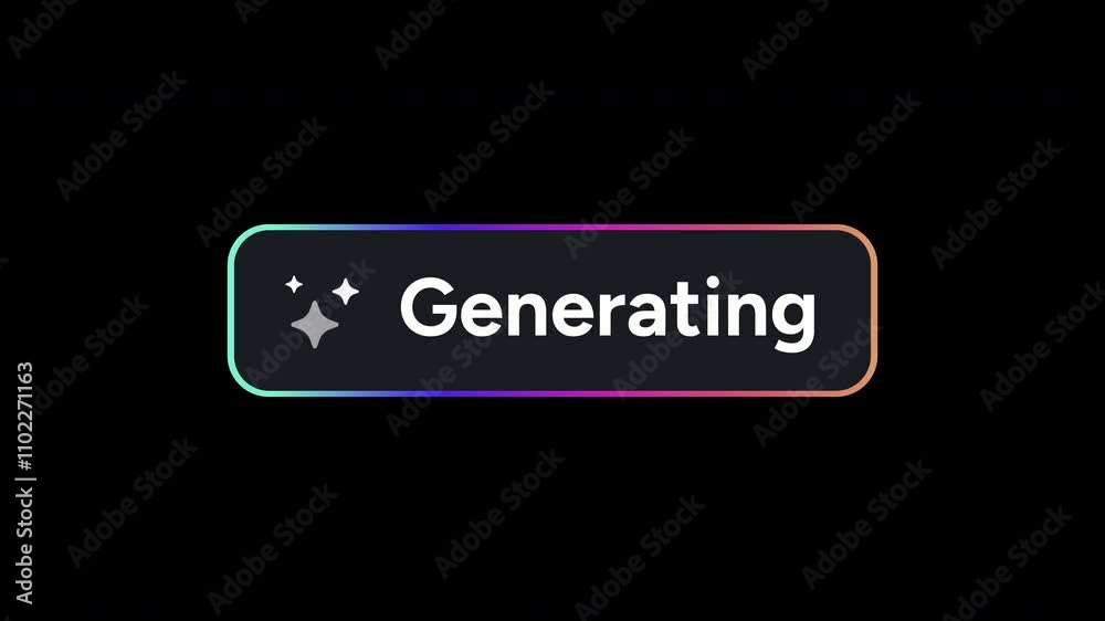 Generate AI button animation. Button for AI Generator. Colorful button. 4K Alpha Matte. Generate AI button animation. Button for AI Generator. Colorful button. 4K Alpha Matte.