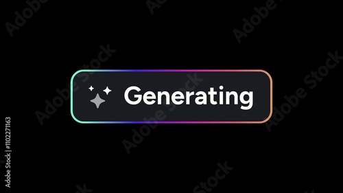 Generate AI button animation. Button for AI Generator. Colorful button. 4K Alpha Matte.