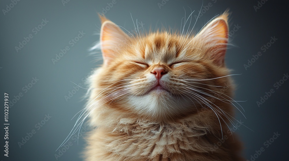 Close Up of a Ginger Cat, Relaxed and Content, Perfect for Animal Lovers, Adorable Domestic Pet, Fluffy and Happy Close Up of a Ginger Cat, Relaxed and Content, Perfect for Animal Lovers, Adorable Domestic Pet, Fluffy and Happy