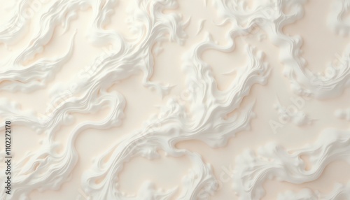 Abstract white texture resembling whipped cream with creamy undertones