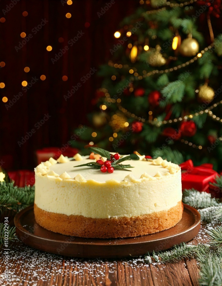 christmas cake with christmas tree
