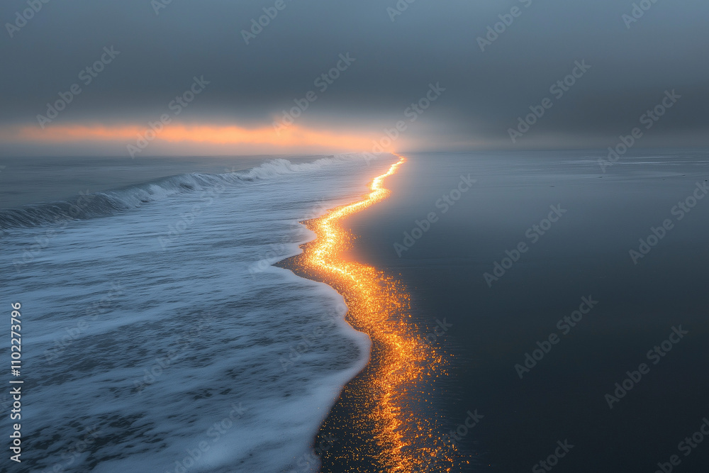 Lichtreflexion auf ruhigem Meer bei Sonnenuntergang
Lichtreflexion auf ruhigem Meer bei Sonnenuntergang