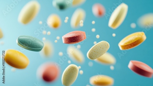 Wallpaper Mural Vibrant Assortment of Floating Pills Torontodigital.ca