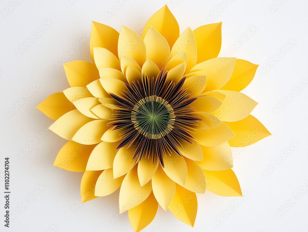 Obraz premium Sonnenblume aus Papier in leuchtenden Farben