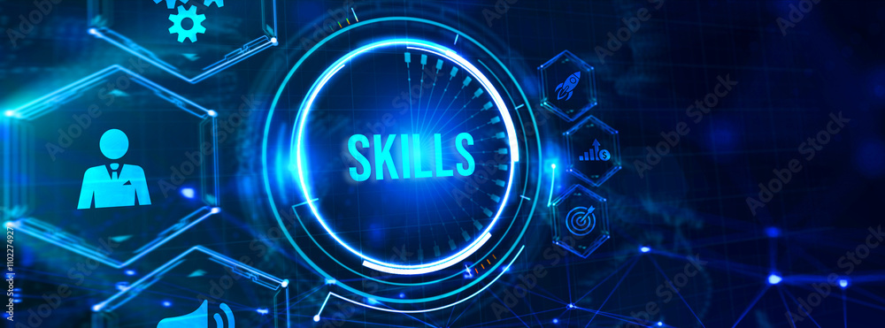 Coach motivation to skills improvement. Education concept. Training. Leadership skills. Human abilities. 3d illustration