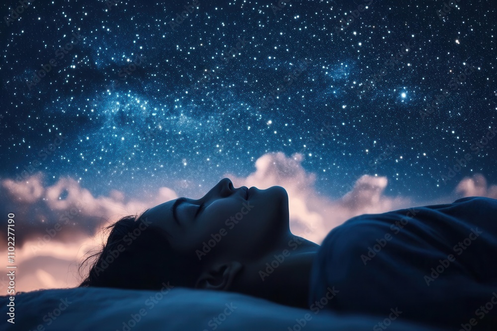 custom made wallpaper toronto digitalA person drifting into slumber under a sky full of stars