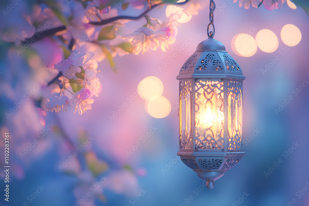 Islamic ramadan kareem celebration lantern with beautiful bokeh lights in the background. Islamic ramadan kareem celebration lantern with beautiful bokeh lights in the background.