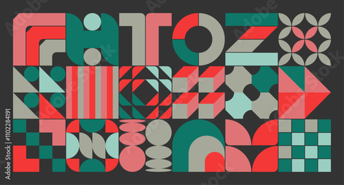 Abstract geometric vector shapes and architectural forms, Set of various brutalist and modernist elements