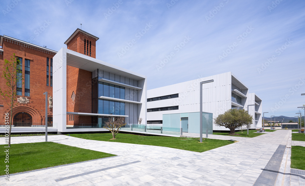 Modern hospital complex merging historic and contemporary design Modern hospital complex merging historic and contemporary design