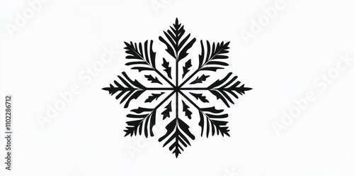 Wallpaper Mural Abstract Black Snowflake Design on White Background Torontodigital.ca