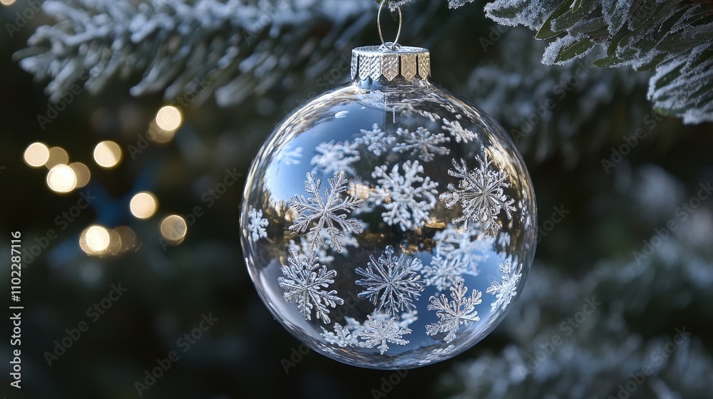 Miniature Transparent Ornament with Snowflakes Miniature Transparent Ornament with Snowflakes