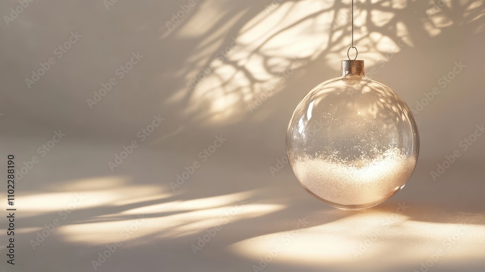 Transparent Minimalist Bauble with Snow Effect Transparent Minimalist Bauble with Snow Effect