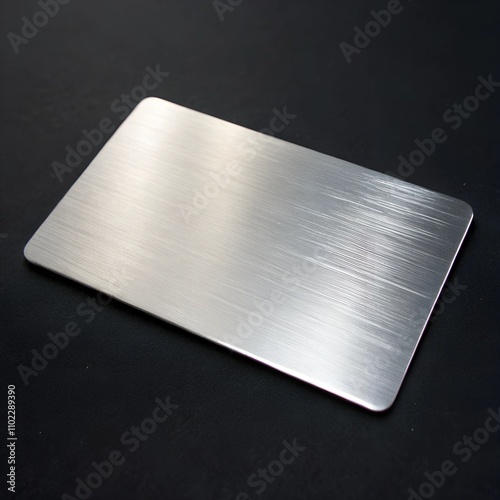 Metal credit card mockup on black background