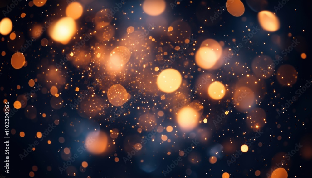 Obraz premium Abstract Dark Glitter Fire Particles Lights: Bonfire In Motion Blur With Fire Sparks And Fire Embers Particles Over Black Background