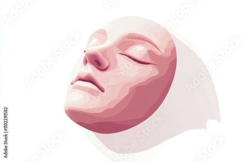 Close-up view of a serene facial sculpture with smooth features and gentle expression