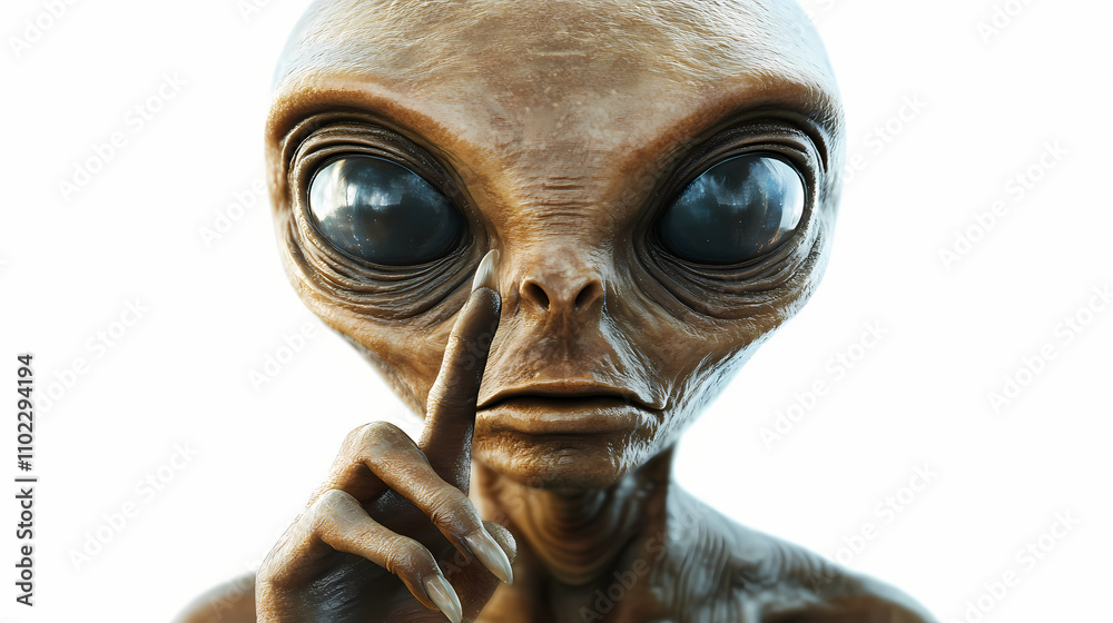 3d rendering of an alien hushing. Alien. Illustration 3d rendering of an alien hushing. Alien. Illustration
