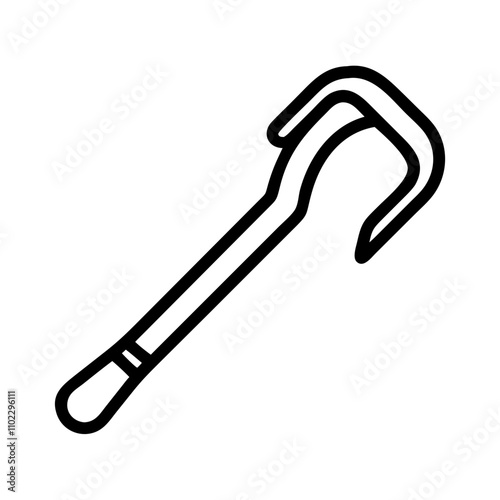 Crowbar icon for demolition tasks