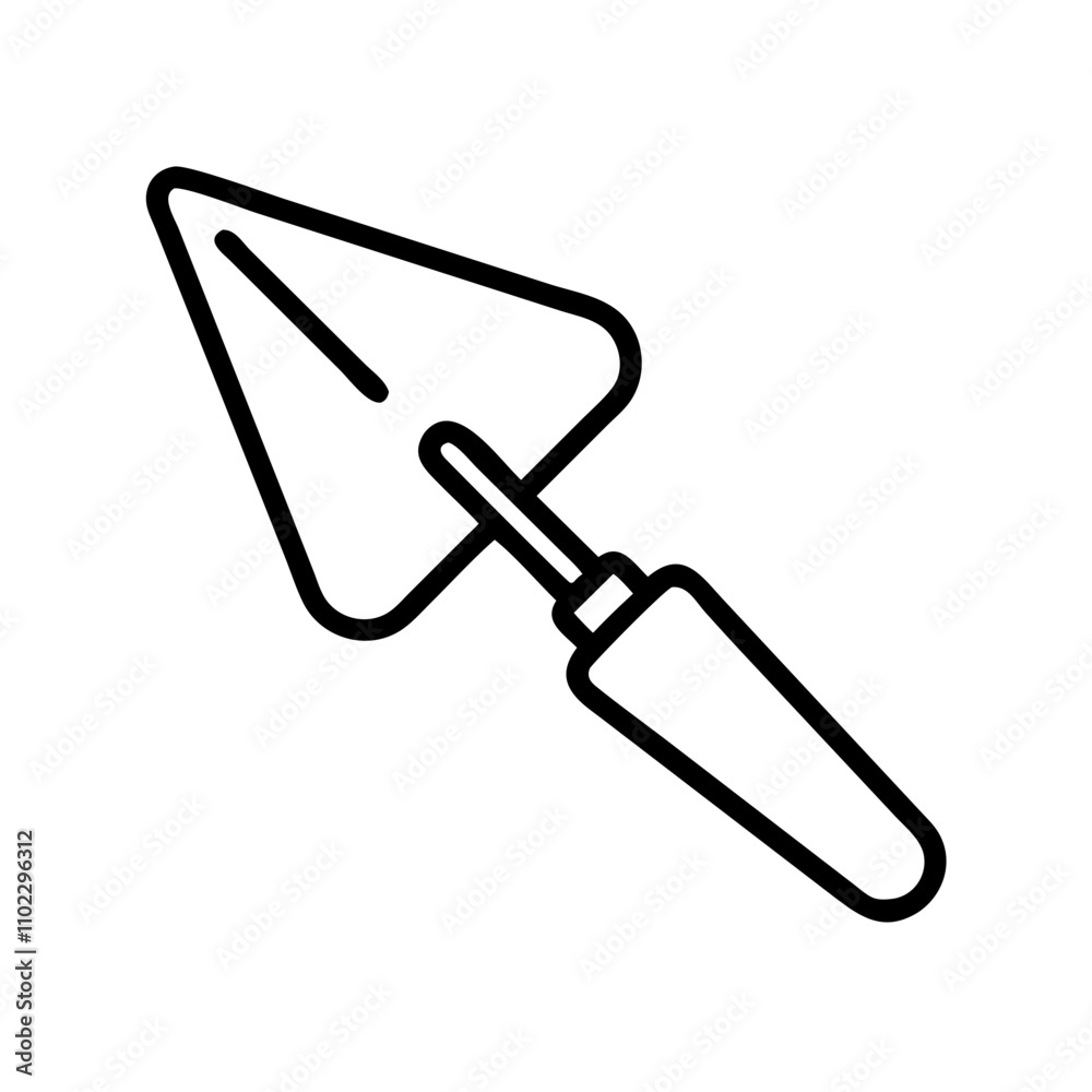 Plastering trowel icon for construction tasks Plastering trowel icon for construction tasks