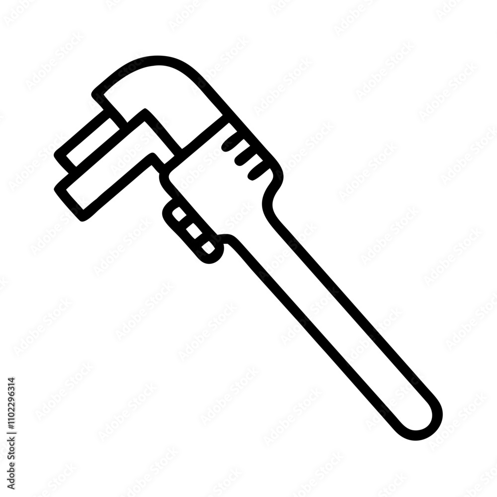 Pipe wrench icon for plumbing and industrial tasks Pipe wrench icon for plumbing and industrial tasks