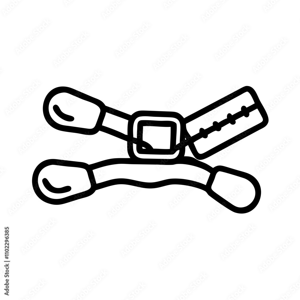 Ratchet straps icon for securing materials Ratchet straps icon for securing materials