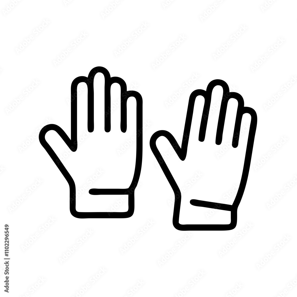 Work gloves icon for industrial protection Work gloves icon for industrial protection