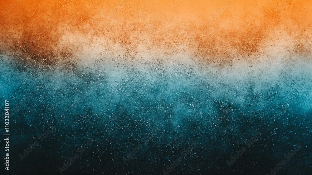 Obraz premium Teal, orange, and black gradient background with a grainy texture effect, perfect for posters or landing page designs