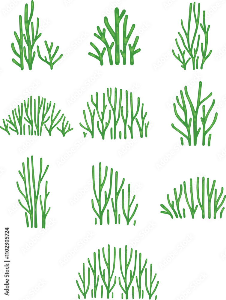 Naklejka premium Bunch of cactus , bunch of tree flat design for decoration on plant in desert and garden.