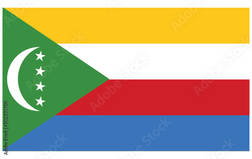 Illustration of Comoros national flag.