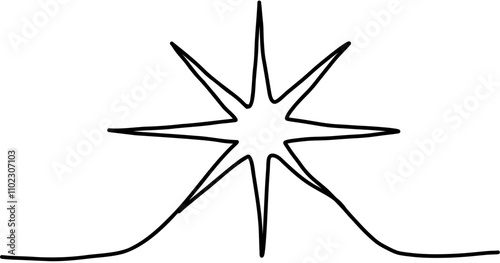 Nativity scene. Continuos line. Hand drawn vector isolated set.