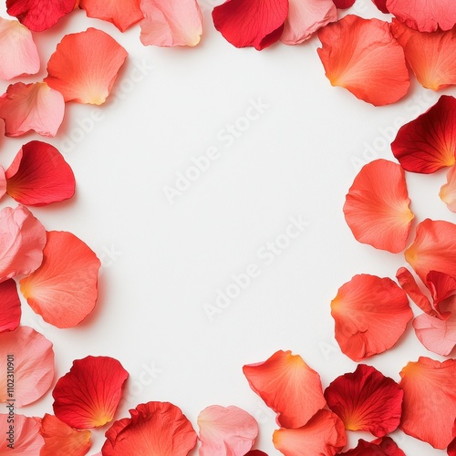 Wallpaper Mural Colorful Rose Petals in Array Forming a Delicate Floral Frame Torontodigital.ca