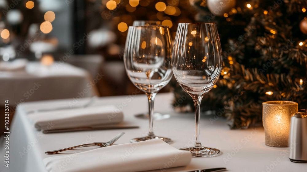 Elegant Restaurant Interior with Candlelight and Fine Dining Elegant Restaurant Interior with Candlelight and Fine Dining