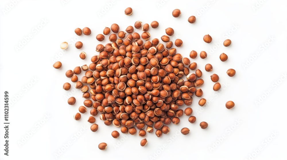 A close-up of a pile of red quinoa seeds on a white background, showcasing their rich color and texture, perfect for health and nutrition themes. A close-up of a pile of red quinoa seeds on a white background, showcasing their rich color and texture, perfect for health and nutrition themes.