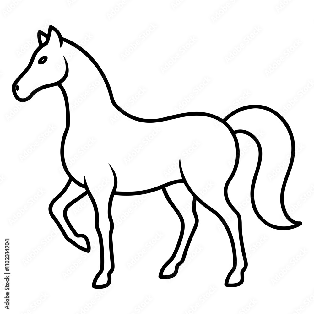 Fototapeta premium arabian horse icon vactor a white backgrount.