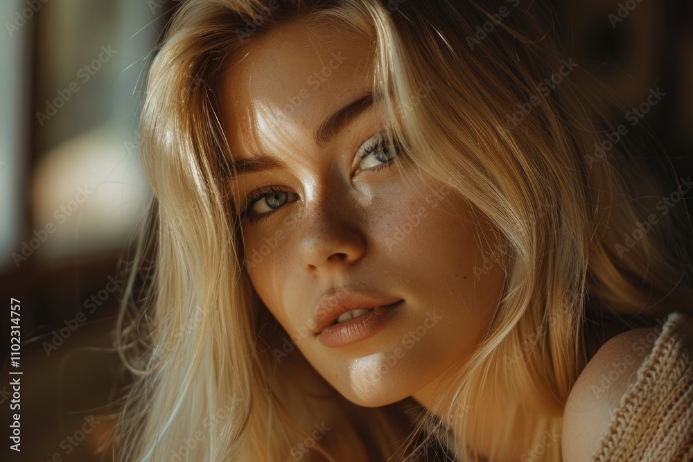 Young blonde model poses in stunning photoshoot. Young blonde model poses in stunning photoshoot.