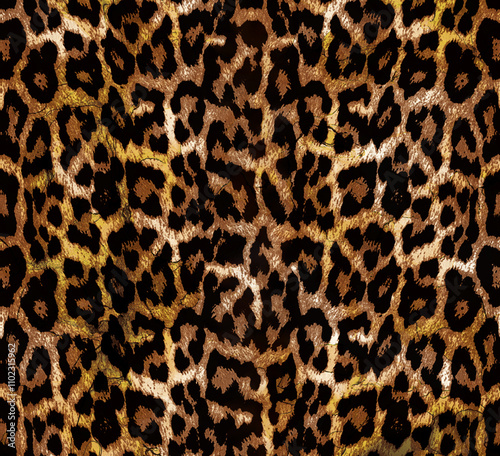 Leopard skin pattern, animal leather seamless design
 photo