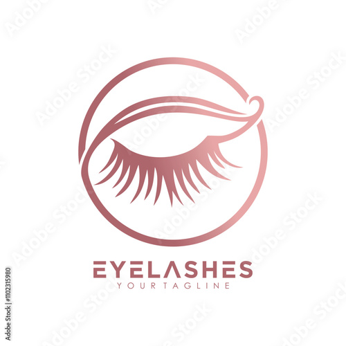 Eyelashes logo design vector icon with premium concept