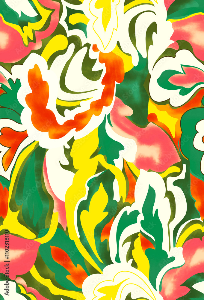 Fototapeta premium digital print pattern summery vibrant colors